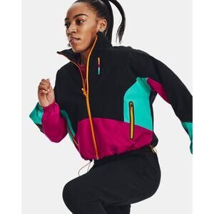 Under Armour Unstoppable Black History Month Jacket Black Pink Teal Zip Up XL